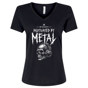 Motivated By Metal Skull V-Neck Tee