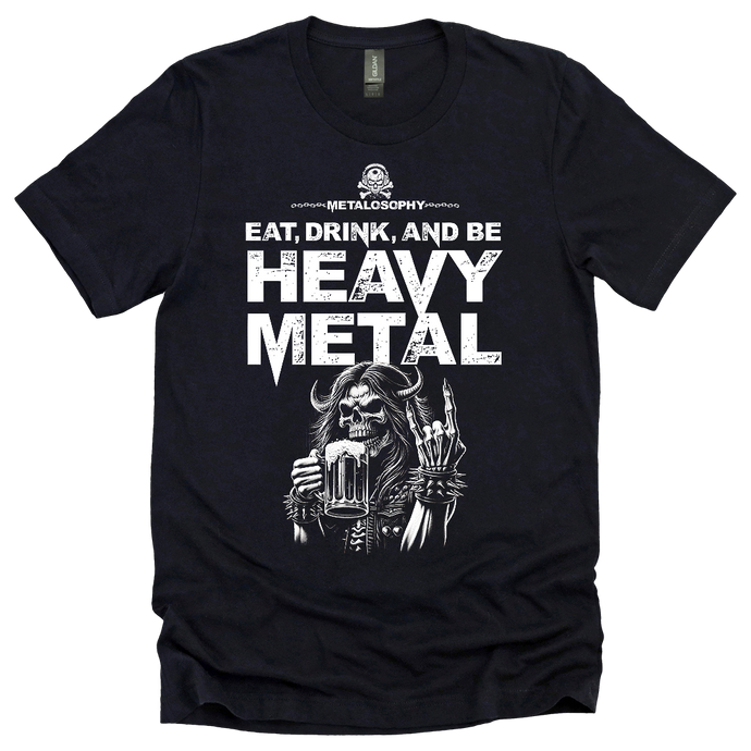 Eat, Drink & Be Metal Skeleton Tee