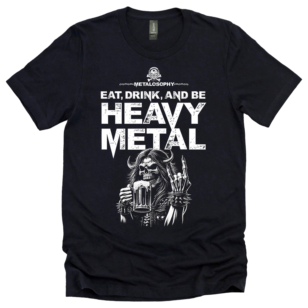 Eat, Drink & Be Metal Skeleton Tee