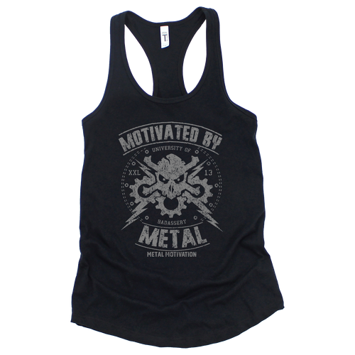 Motivated By Metal Silver Racerback Tank
