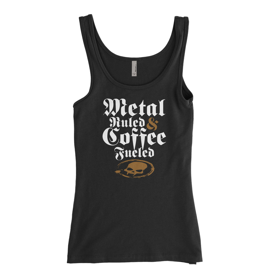 Metal Ruled Coffee & Fueled Ladies Tank Top