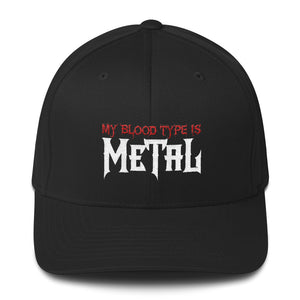 "My Blood Type is Metal" Structured Twill Cap