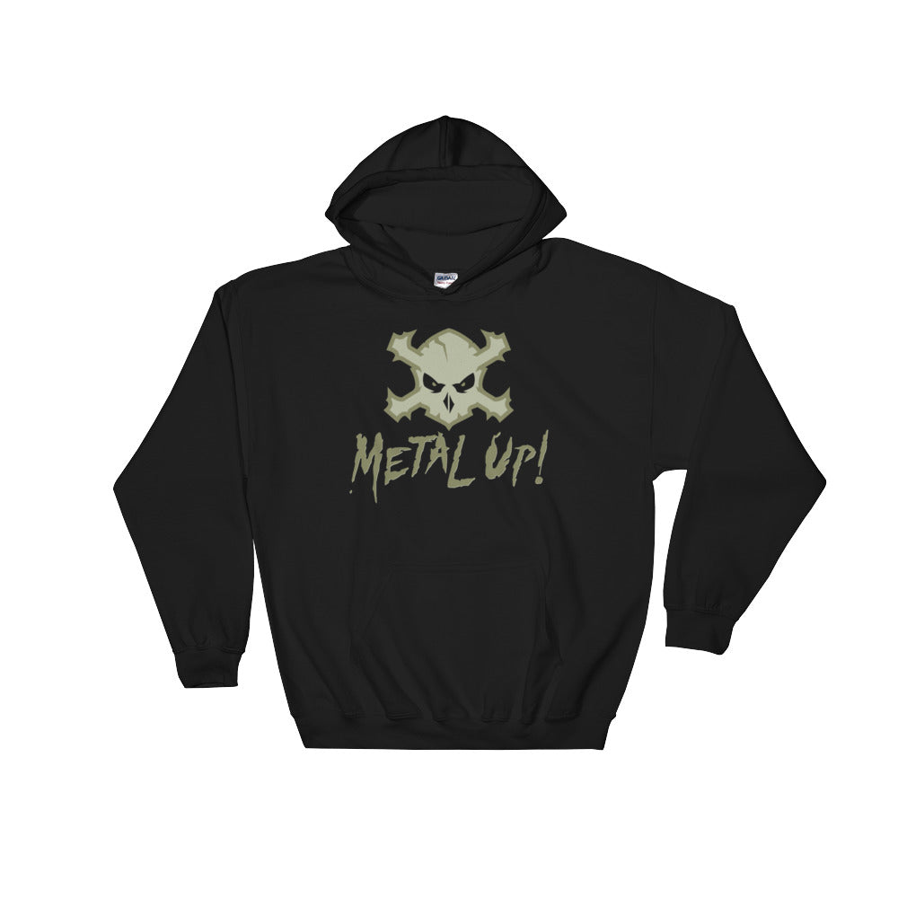 Metal Up! Hooded Sweatshirt (Military Green Logo)