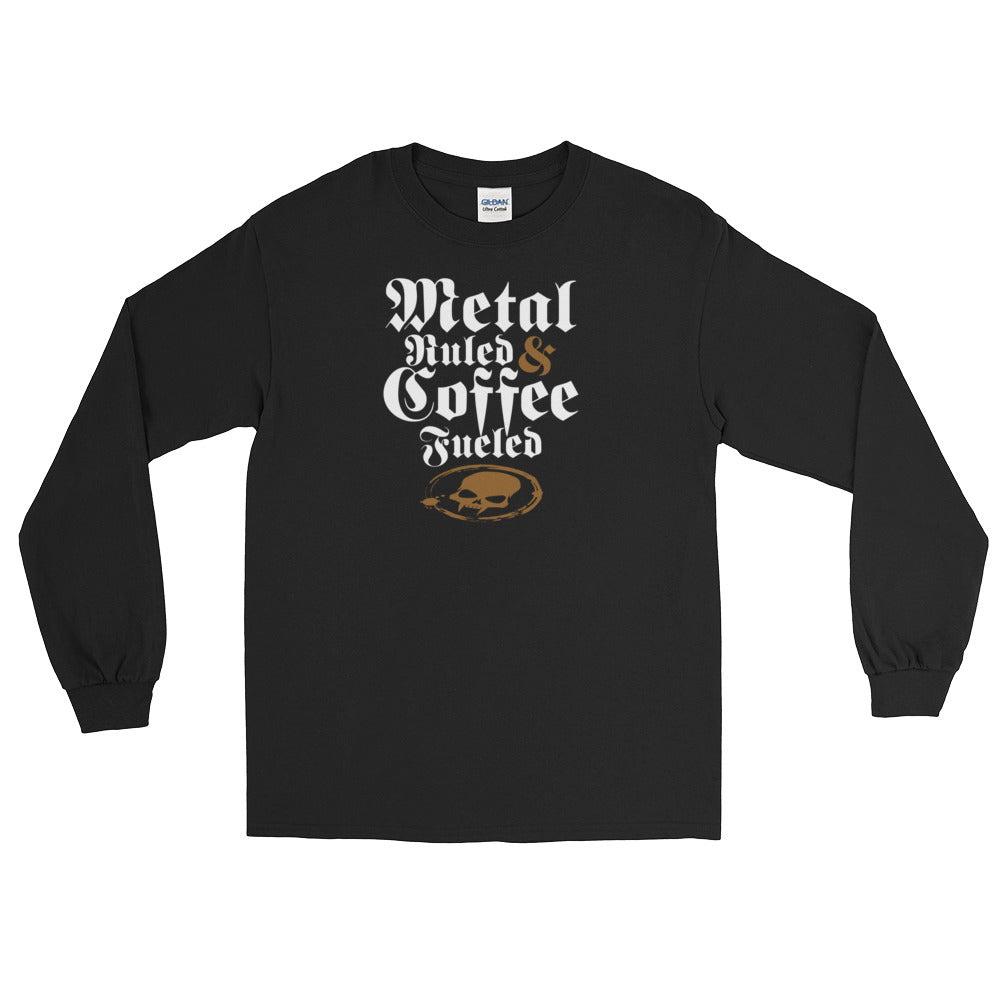 Metal Ruled & Coffee Fueled Long-Sleeve T-Shirt